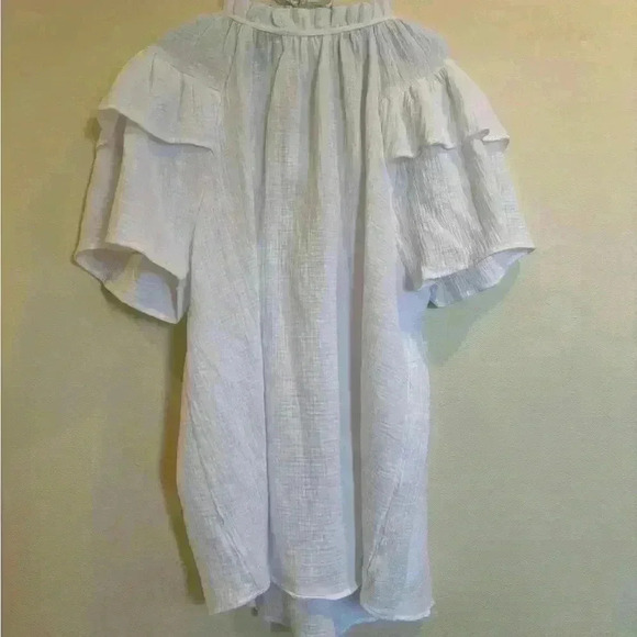 Cynthia Rowley white baby doll style shirt - Picture 2 of 4